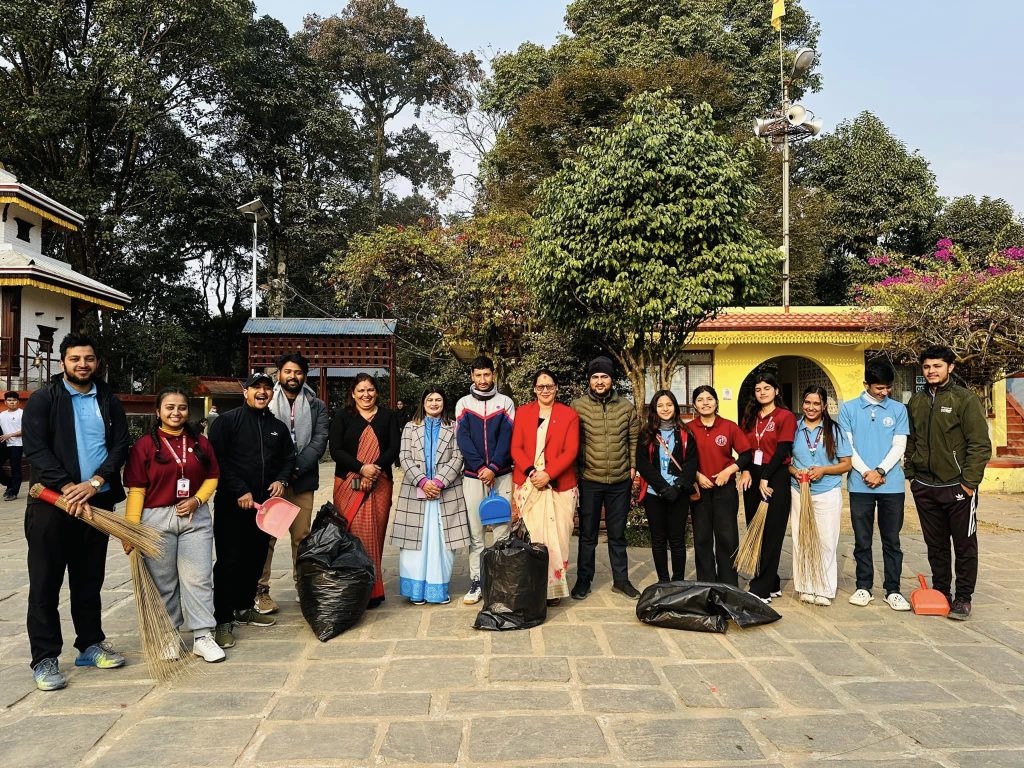 Temple Cleaning Program by Leo Club of Chautari Pokhara